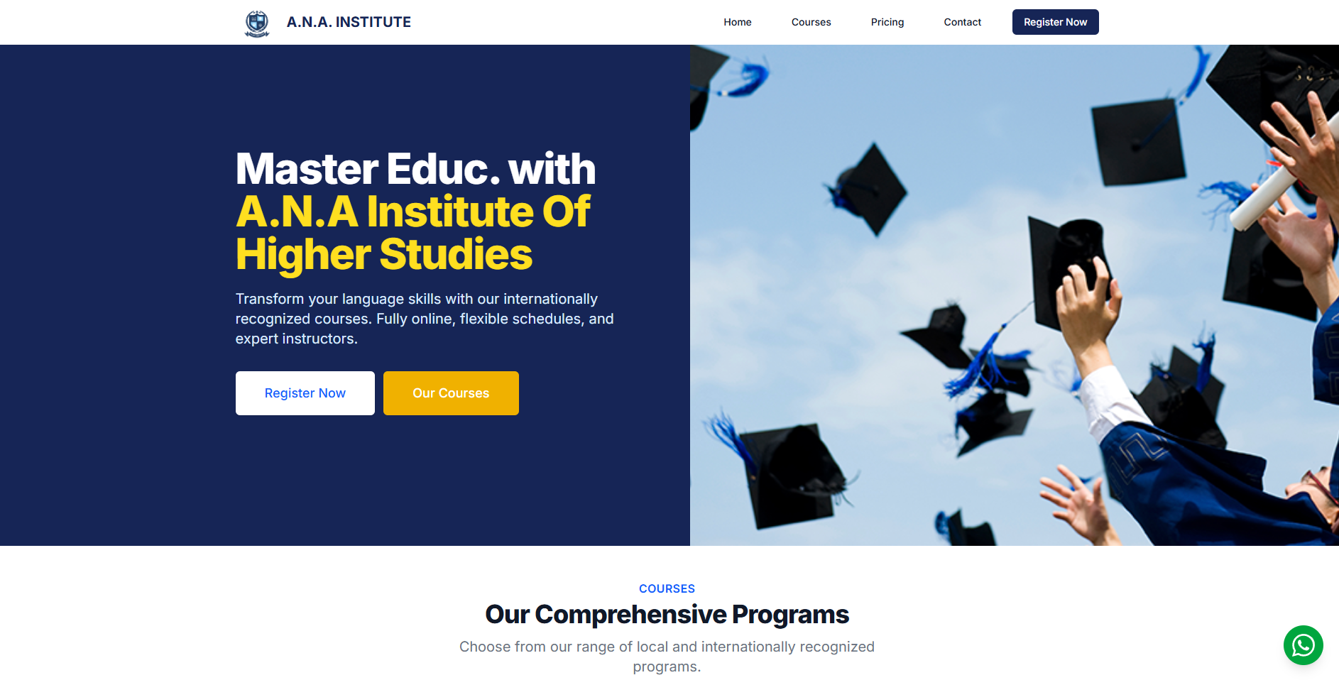 Screenshot of ANA Institute